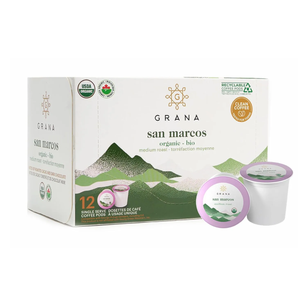 Grana San Marcos 12 cápsulas de café orgánico
